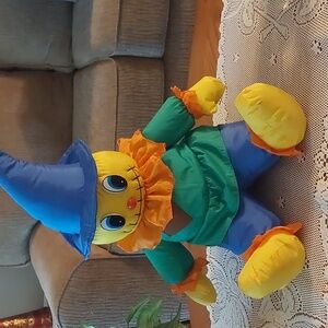Vintage 1996 Scarecrow Plush Halloween Thanksgiving Fall Decor Doll 21"